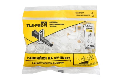 Система выравнивания плитки СВП Зажим 1,4 мм TLS-Profi 100 шт Система выравнивания плитки СВП Зажим 1,4 мм TLS-Profi 100 шт