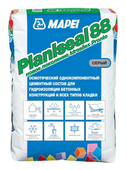Цементный состав для гидроизоляции PLANISEAL 88  25 кг  (Former Idrosilex Pronto)