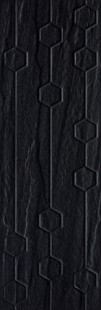Плитка настенная Titanium Nero Heksagon Struktura 25х75
