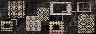 Декор Commesso Nero Geometria 25,1*70,9