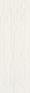 Плитка настенная Titanium Bianco Heksagon Struktura 25х75