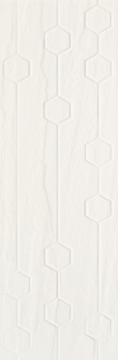 Плитка настенная Titanium Bianco Heksagon Struktura 25х75