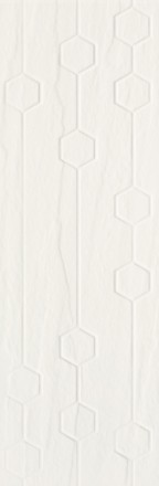 Плитка настенная Titanium Bianco Heksagon Struktura 25х75