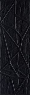 Плитка настенная Titanium Nero Kratka Struktura 25х75