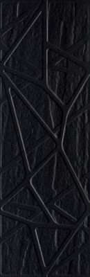 Плитка настенная Titanium Nero Kratka Struktura 25х75