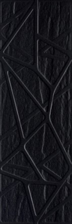Плитка настенная Titanium Nero Kratka Struktura 25х75