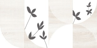 Настенная плитка декор Джапанди 1041-8200 20x40 бежевая