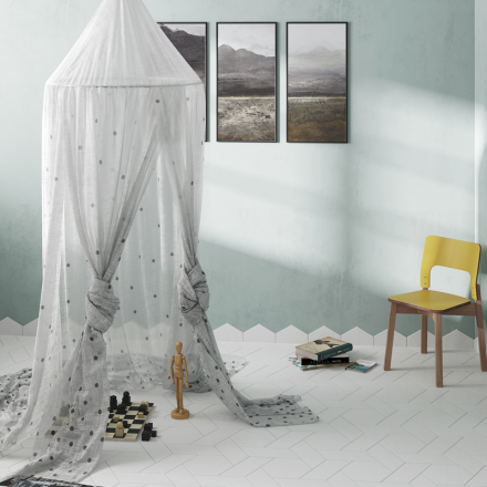 Плитка керамическая напольная 23199 CHEVRON Blanco Mate RIGHT 9х20,5 см