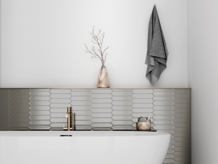 Плитка керамическая настенная 27492 LANSE Silver 5х25 см