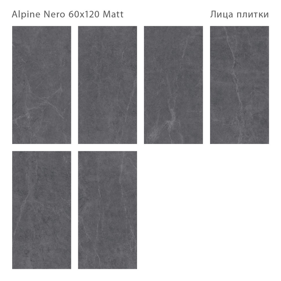 Керамогранит Silk ALPINE NERO 60x120 MATT