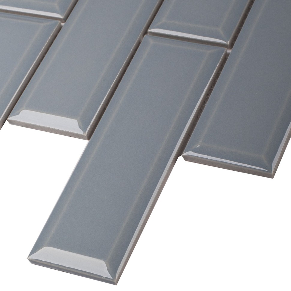 Керамическая мозаика Brick &amp; Metro Metro Bluish-Grey Glossy 45х145
