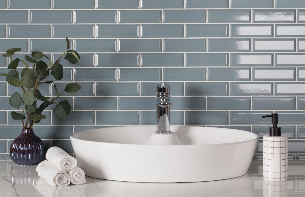Керамическая мозаика Brick &amp; Metro Metro Bluish-Grey Glossy 45х145