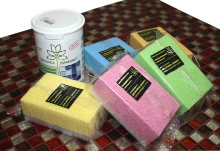 Губка целлюлозная Diamant комбинированная 145х95х55 мм