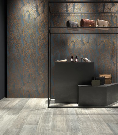 Керамическая плитка Элемент Петролио Вставка Фольяж 25*75