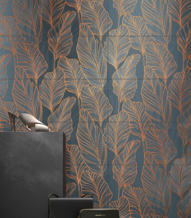 Керамическая плитка Элемент Петролио Вставка Фольяж 25*75