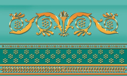 Золотой Бордюр объёмный 15*20 арт.13-01-1-25-43-71-910-0
