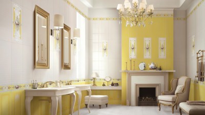 Коллекция плитки Нефрит-Керамика Ирисы желтый фон