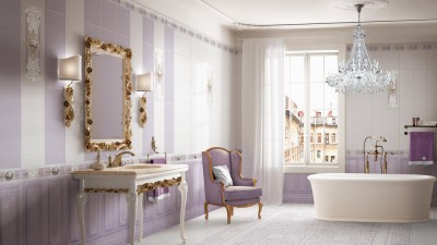 Коллекция плитки Нефрит-Керамика Ирисы фиолетовый фон