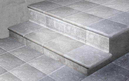 Exagres STONE Ступень угловая CARTABON GRIS 33х33х4