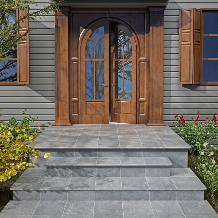 Exagres STONE Ступень угловая CARTABON GRIS 33х33х4