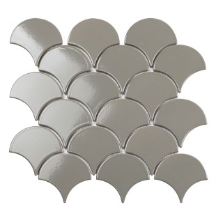 Керамическая мозаика Homework Fan Shape Dark Grey Glossy