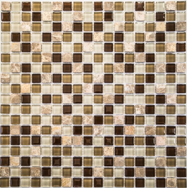 Стеклянная мозаика с камнем Scarlett 4*300*300