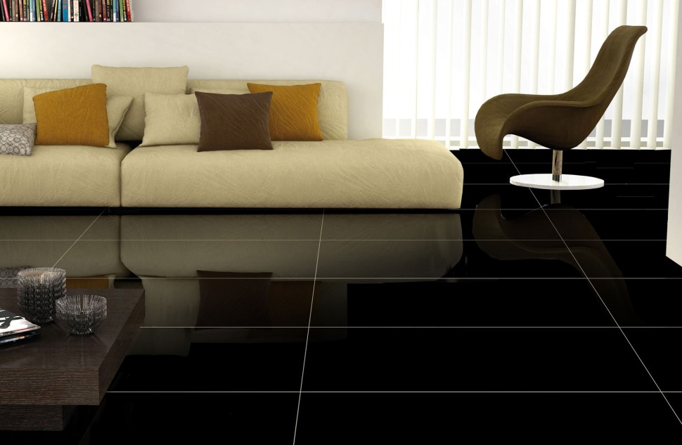 Керамогранит Mono BLACK MIRROR 60х120 HIGH GLOSS