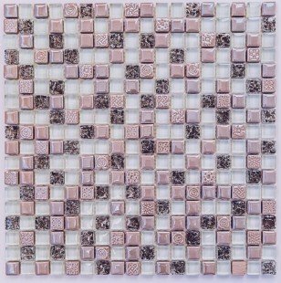 Стеклянная мозаика с керамикой Plaza 8*300*300