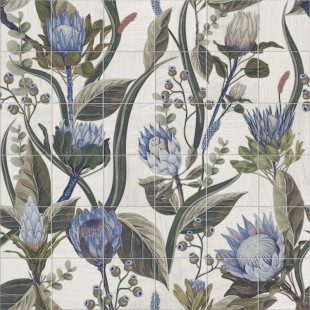  Керамогранит Панно MURALES BLU LEAVIS 120x120 - Mainzu 