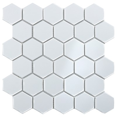 Керамическая мозаика Homework Hexagon small White Glossy