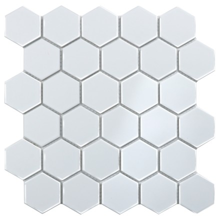 Керамическая мозаика Homework Hexagon small White Glossy