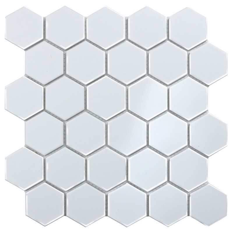 Керамическая мозаика Homework Hexagon small White Glossy
