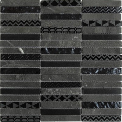 Стеклянная мозаика с камнем Listone 8*300*300