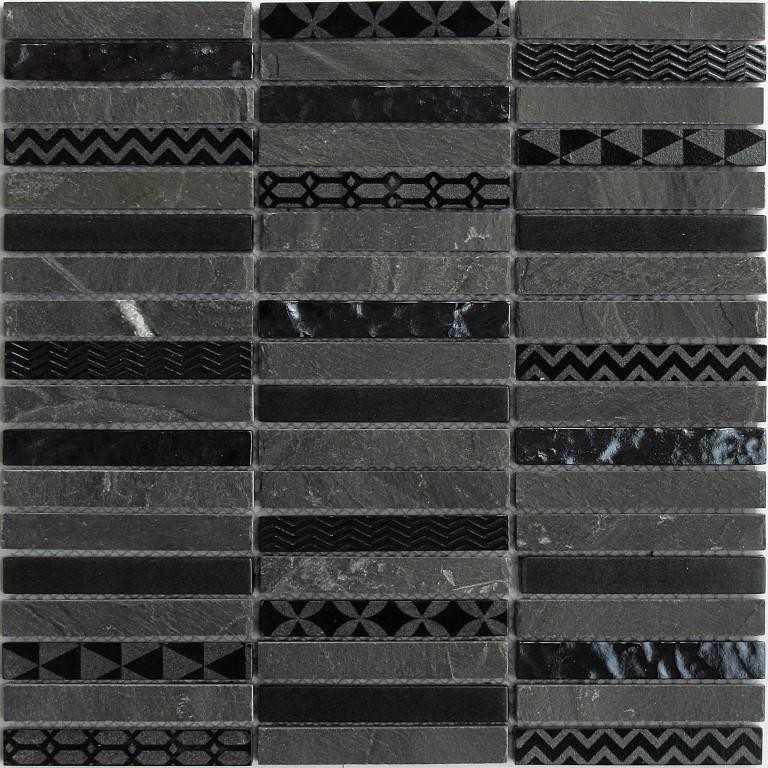 Стеклянная мозаика с камнем Listone 8*300*300