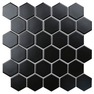 Керамическая мозаика Homework Hexagon Small Black Matt