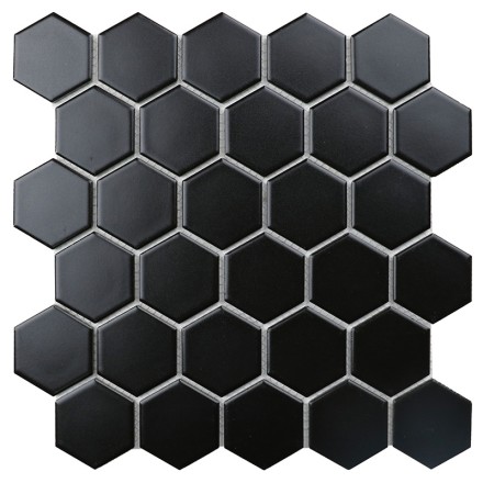 Керамическая мозаика Homework Hexagon Small Black Matt