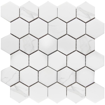 Керамическая мозаика Homework Hexagon Small Carrara Matt
