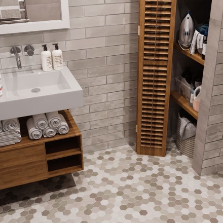 Противоскользящая мозаика Non-Slip Hexagon Small LB Mix Antislip