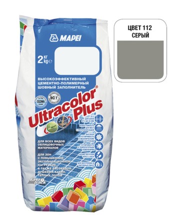 Затирка MAPEI ULTRACOLOR PLUS 112 серый 2 кг