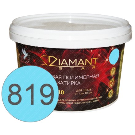 DIAMANT STAR 819 Небесный - полимерная жидкая затирка 2 кг