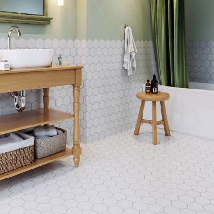 Керамическая мозаика Homework Hexagon Big White Matt