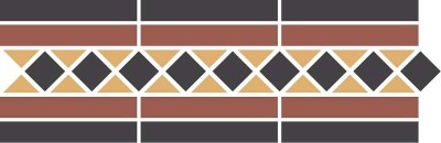 Бордюр керамический Border GUILFORD 2 Strip Stand.(Dot14, Tr.1/2 21, Strip 20+14) 42х14,5 см