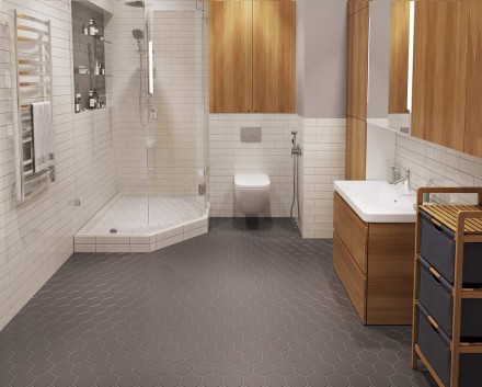 Керамическая мозаика Homework Hexagon Big Grey Matt