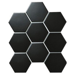 Керамическая мозаика Homework Hexagon Big Black Matt