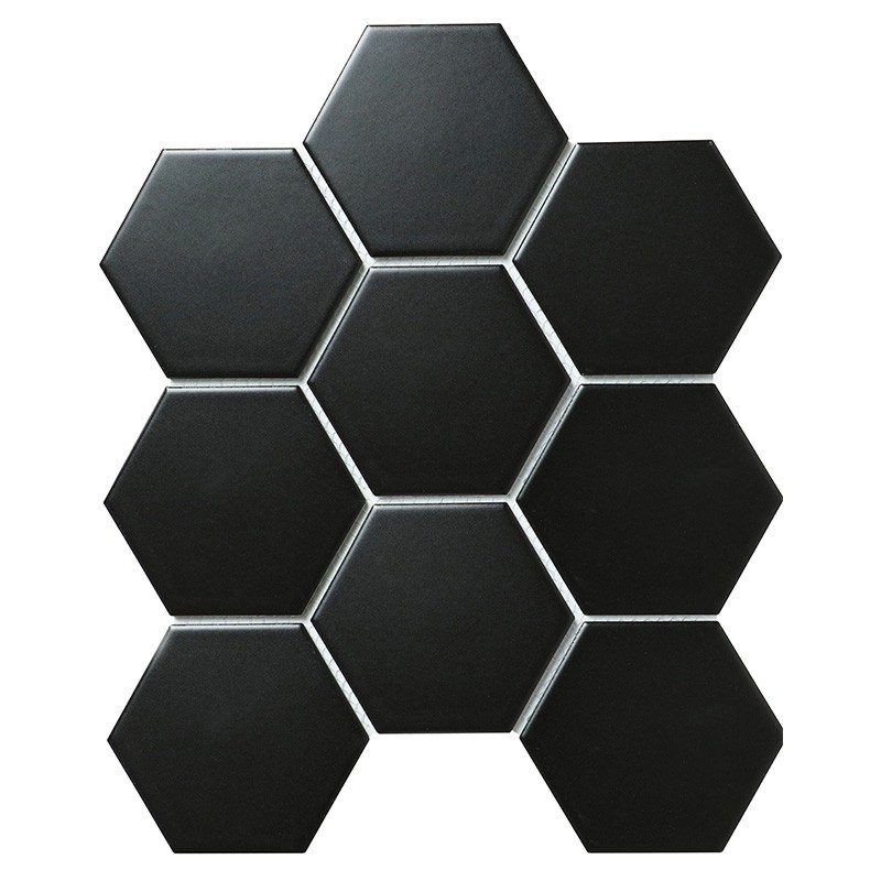 Керамическая мозаика Homework Hexagon Big Black Matt