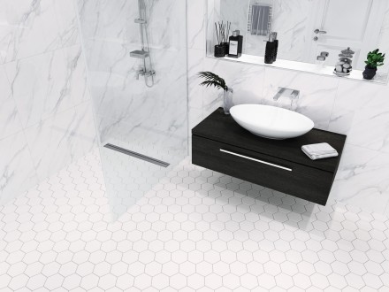 Противоскользящая мозаика Non-Slip Hexagon Big White Antislip