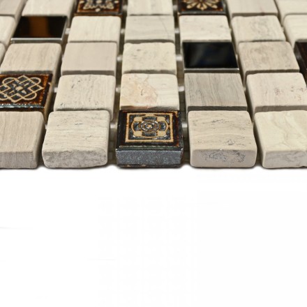 Мозаика натуральный камень, керамика Milan-2 7*305*305