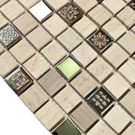 Мозаика натуральный камень, керамика Milan-2 7*305*305