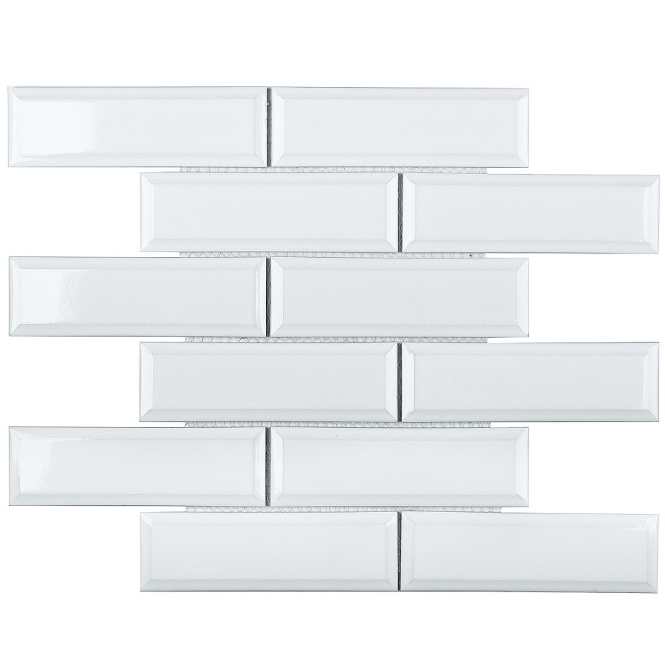 Керамическая мозаика Brick &amp; Metro Metro White Glossy 45х145