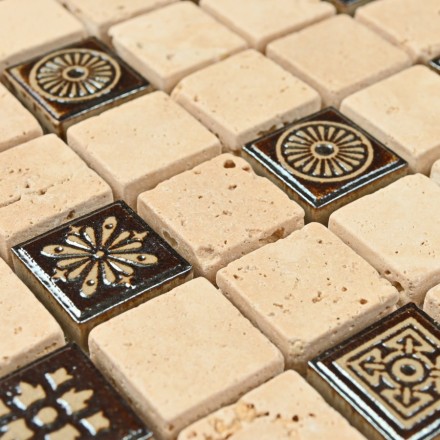 Мозаика натуральный камень, керамика Milan-1 7*305*305